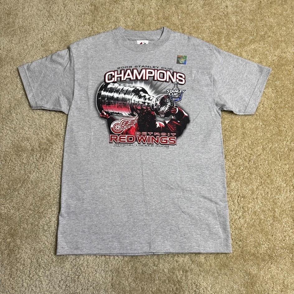 Detroit Red Wings 2008 Stanley Cup Champions T-Shirt Men’s Medium NHL Hockey NEW