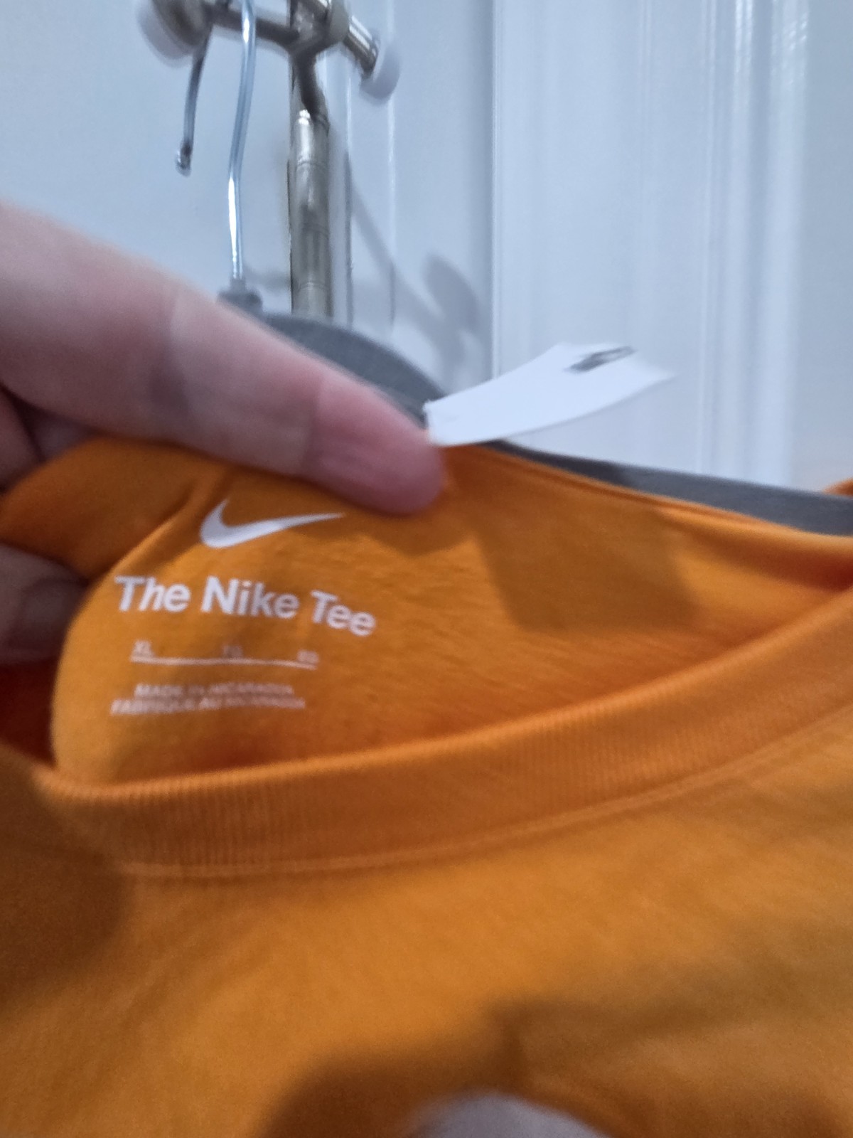 Nike The Nike Tee Men's XL Orange Graphic Logo Crew Neck Short Sleeve Cotton gallery