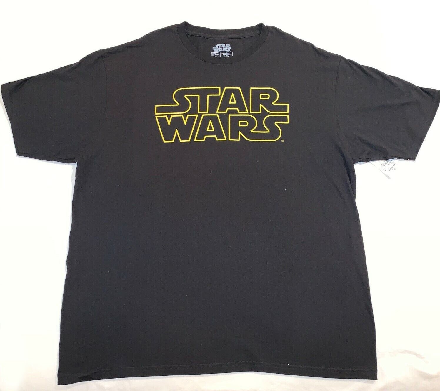 Star Wars Mens T-Shirt Tee Officially Licensed Black w/ Yellow Adult Medium New gallery