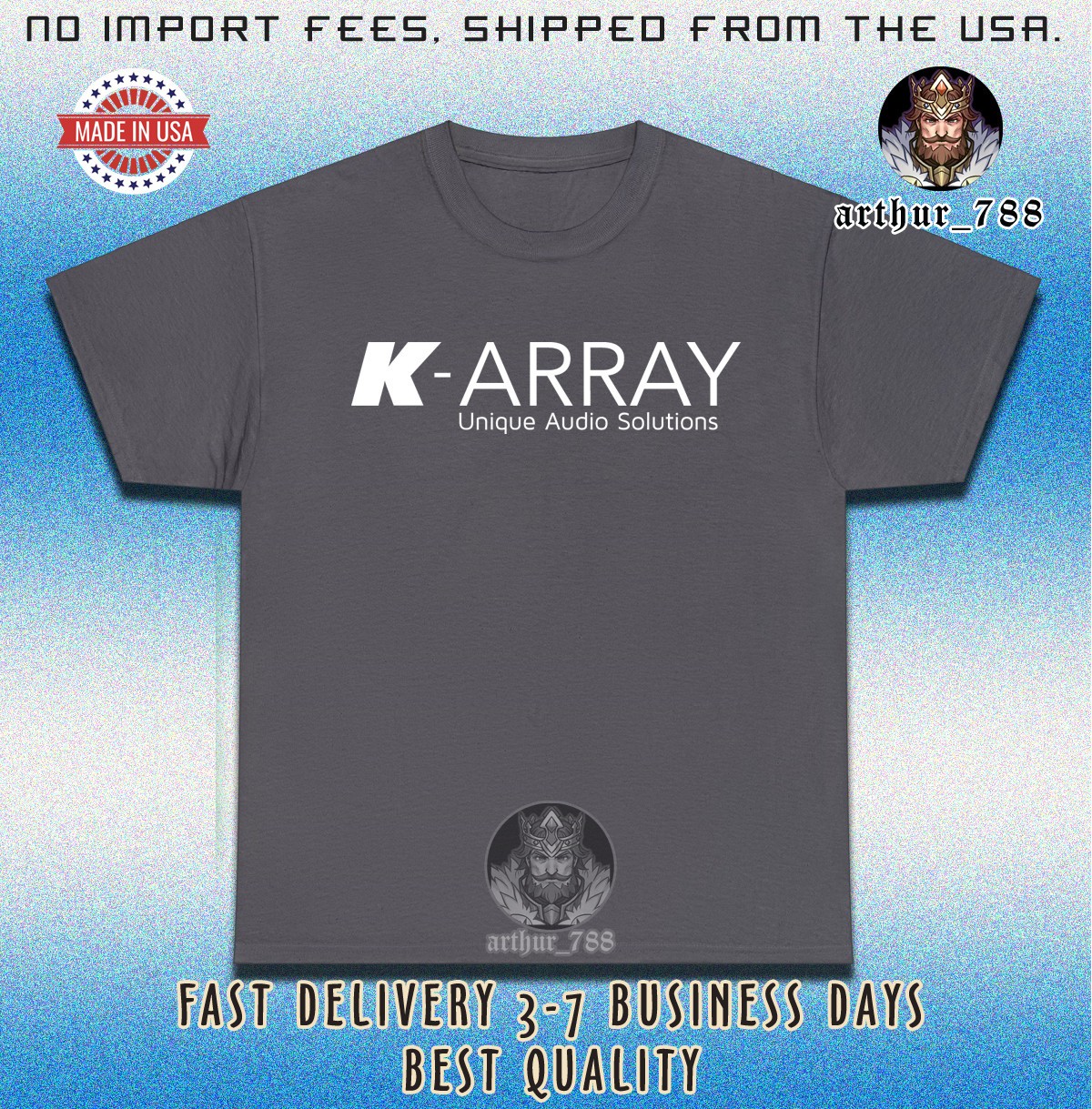 New K-ARRAY Unique Audio Solution Logo Men's T-Shirt American Size S-5XL Tees gallery