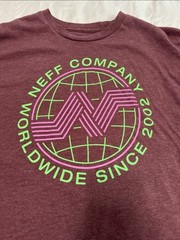 Neff Geometric Graphic Tee T-Shirt Red Burgundy Men’s Medium