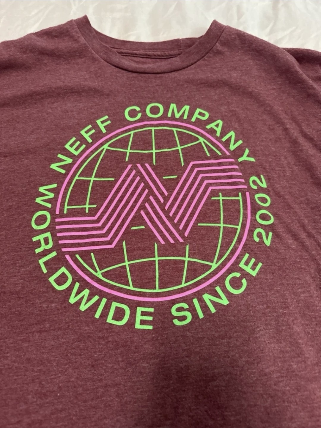 Neff Geometric Graphic Tee T-Shirt Red Burgundy Men's Medium gallery