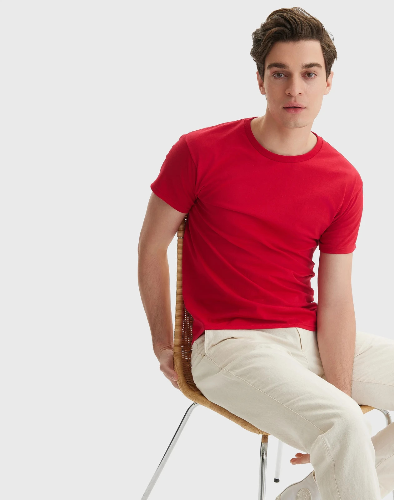 Hanes Men Crew neck T-Shirt 4-Pack ComfortSoft 100% Cotton Heavyweight Tee Plain gallery