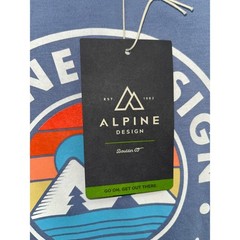 Alpine Design Men’s Graphic Tee Smokey Slate NWT Large Mountains Lake
