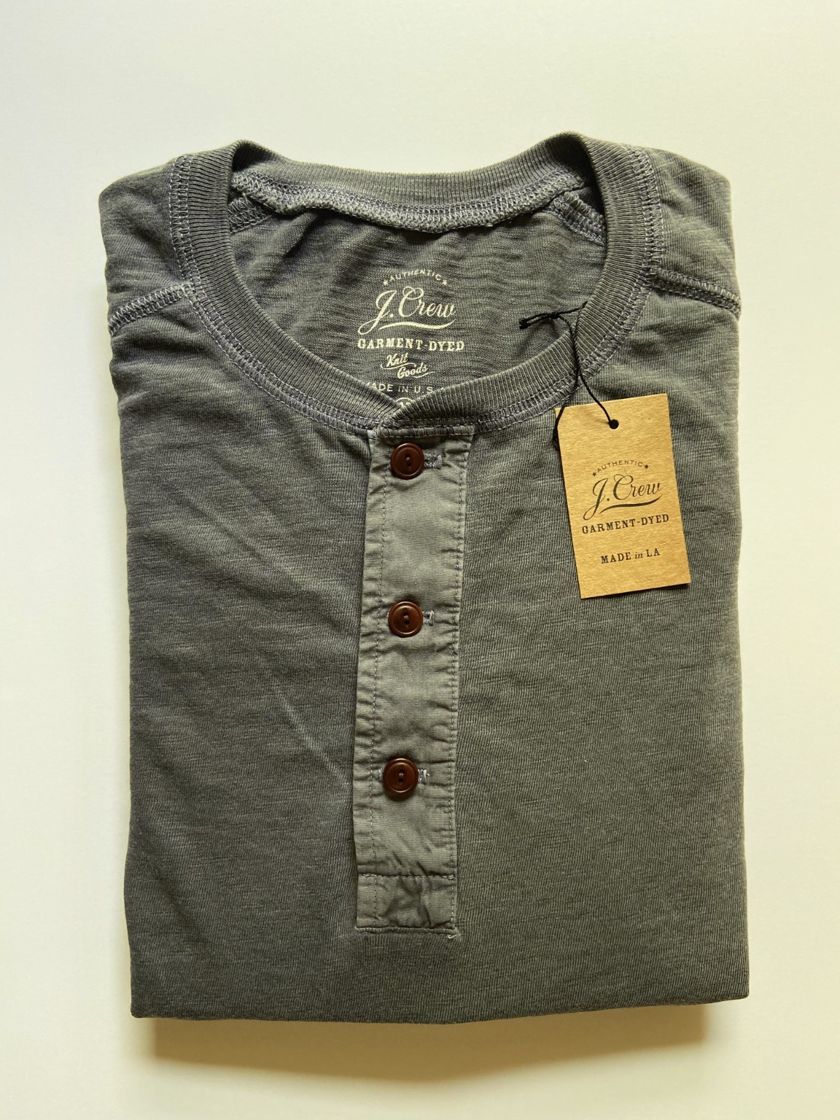 J Crew Mens Henley Long Sleeve (NWT) Charcoal Grey UP TO 59% OFF MSRP gallery