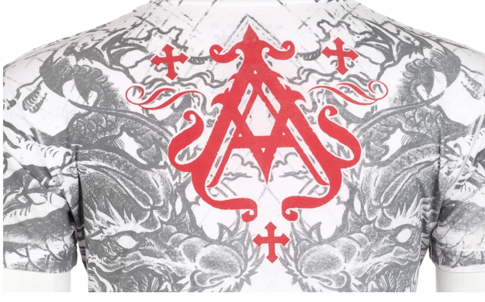 Archaic By Affliction Men's T-Shirt Dragon Rage Wings White Biker M-3XL gallery