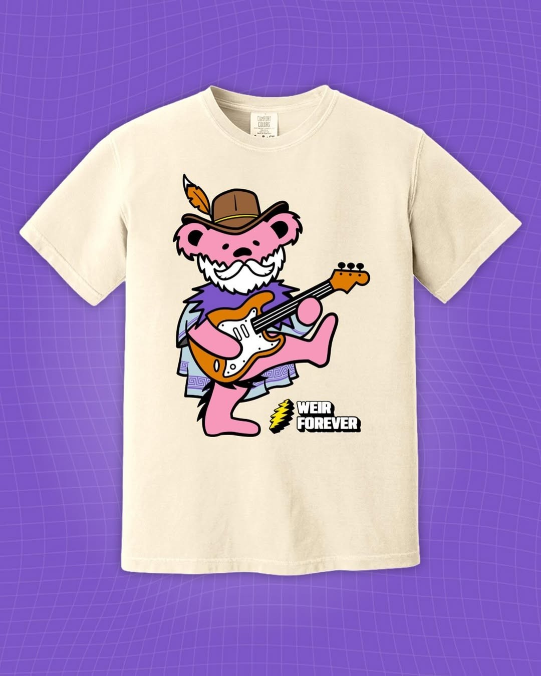 Grateful Dead Dancing Bear Bob Weir Tribute Cowboy Hat & Guitar Graphic T-Shirt. gallery