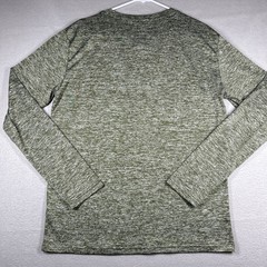 Mlanm Long Sleeve Buttoned Shirt Green Mens M 1/3 Button Up Rare Everyday Wear