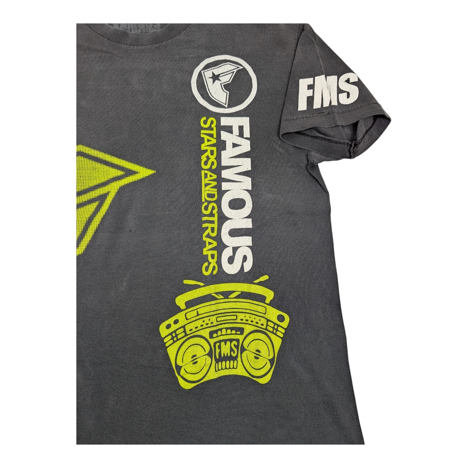 Vintage Y2K Famous Stars and Straps T-Shirt Large Black Green 99 FMS distressed gallery