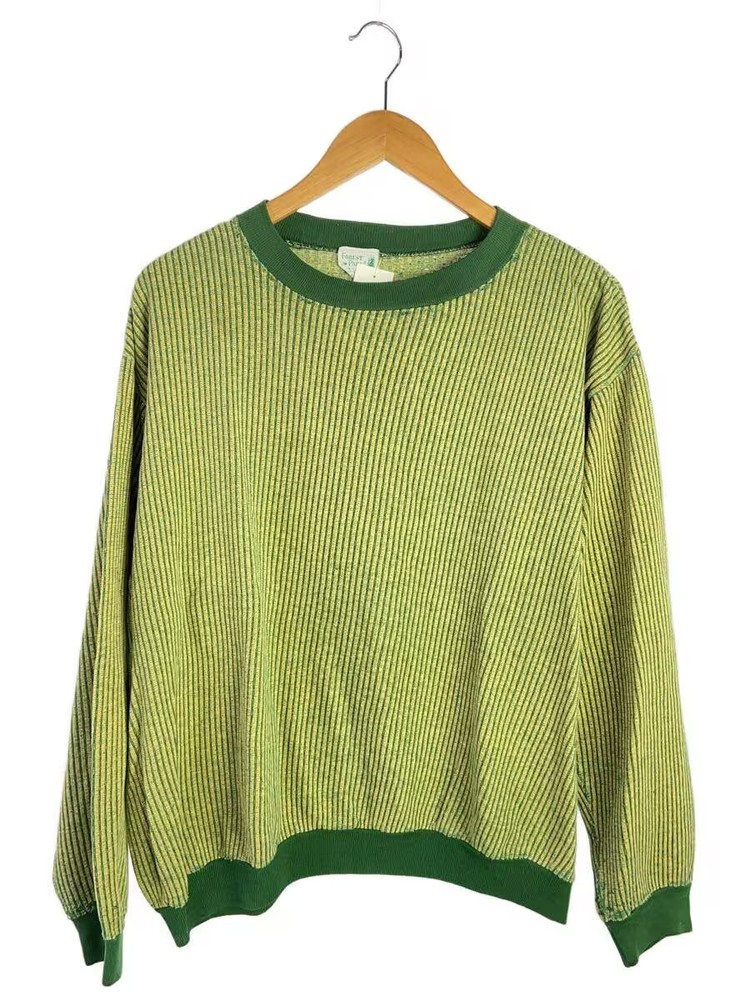 Other Brands: FOREST PARK Knit Sweater (Lightweight), XL, Cotton, Green, Striped