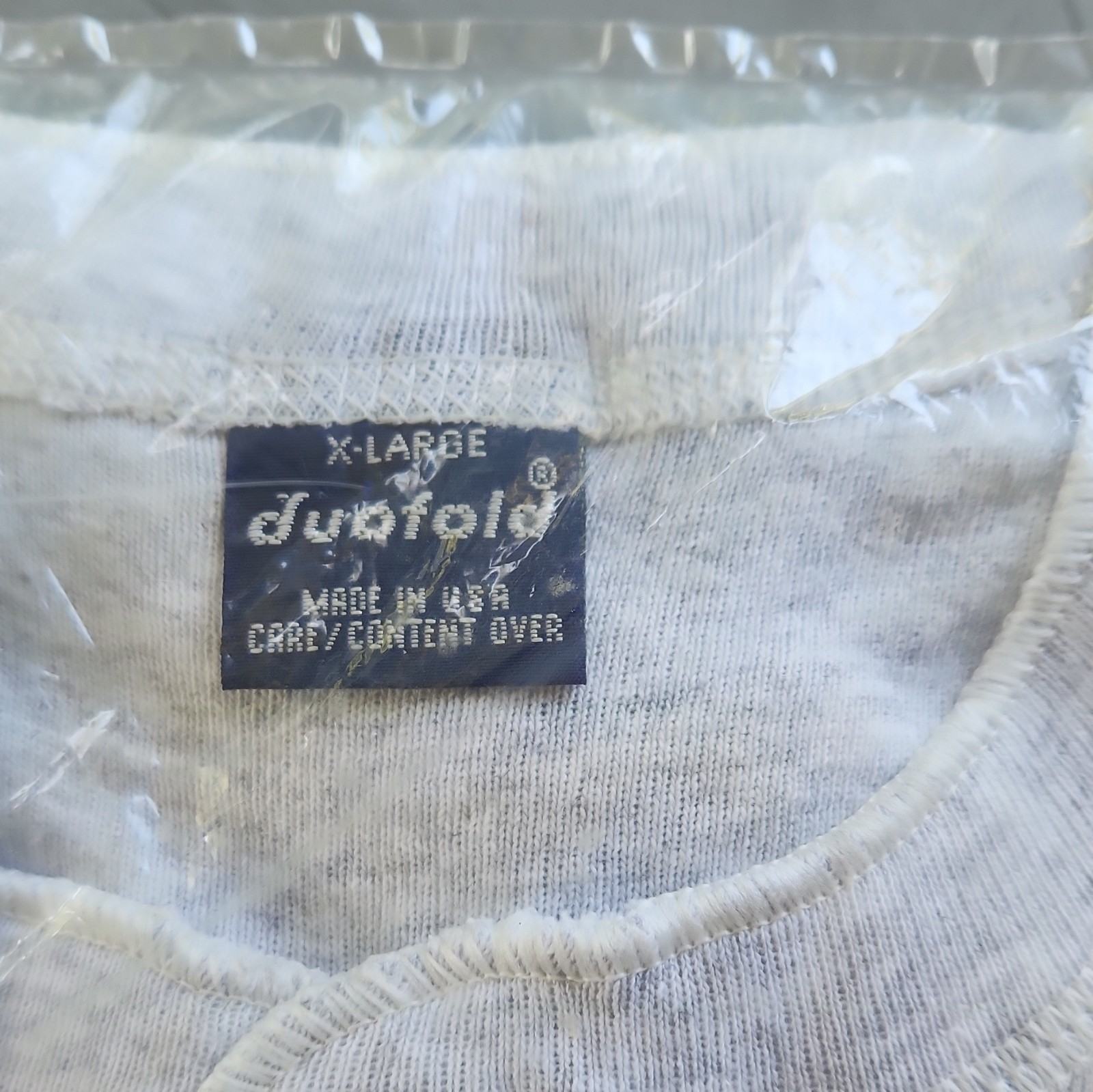 Duofold Men's White Solid Henley T-Shirt XL Button Placket Cotton Knit gallery