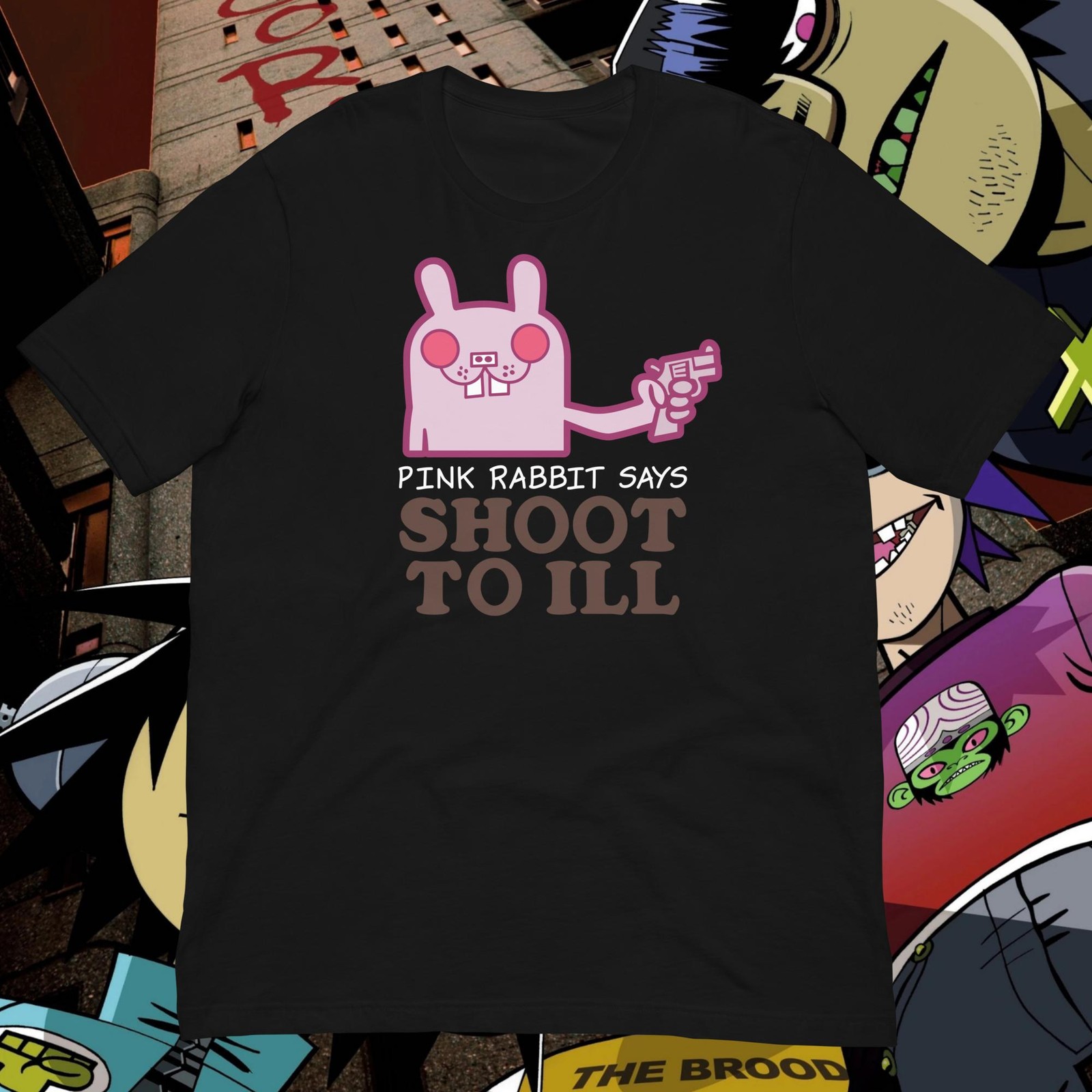 Gorillaz 2-D Pink Rabbit Shoot To Ill Cosplay Shirt gallery
