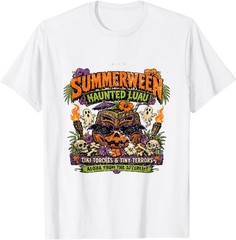 Summerween Haunted Luau, Spooky Ghost Summer Halloween Tees T-Shirt