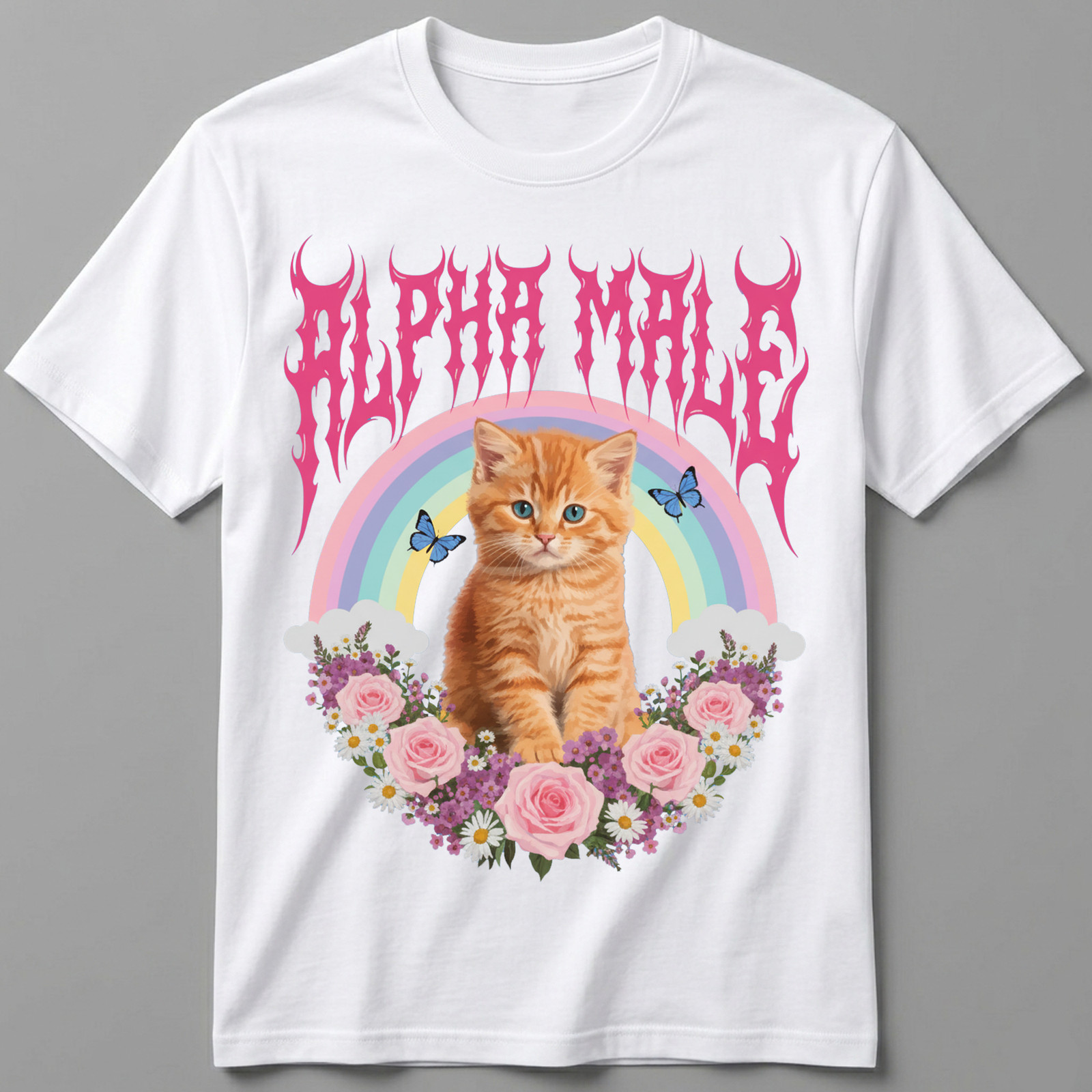Funny Alpha Male Shirt Cute Kitten Rainbow Graphic Tee Sarcastic Men Women Gift gallery