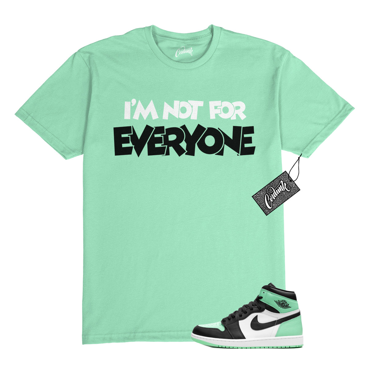 1 Green Glow Mint White Black High T Shirt Match N4E