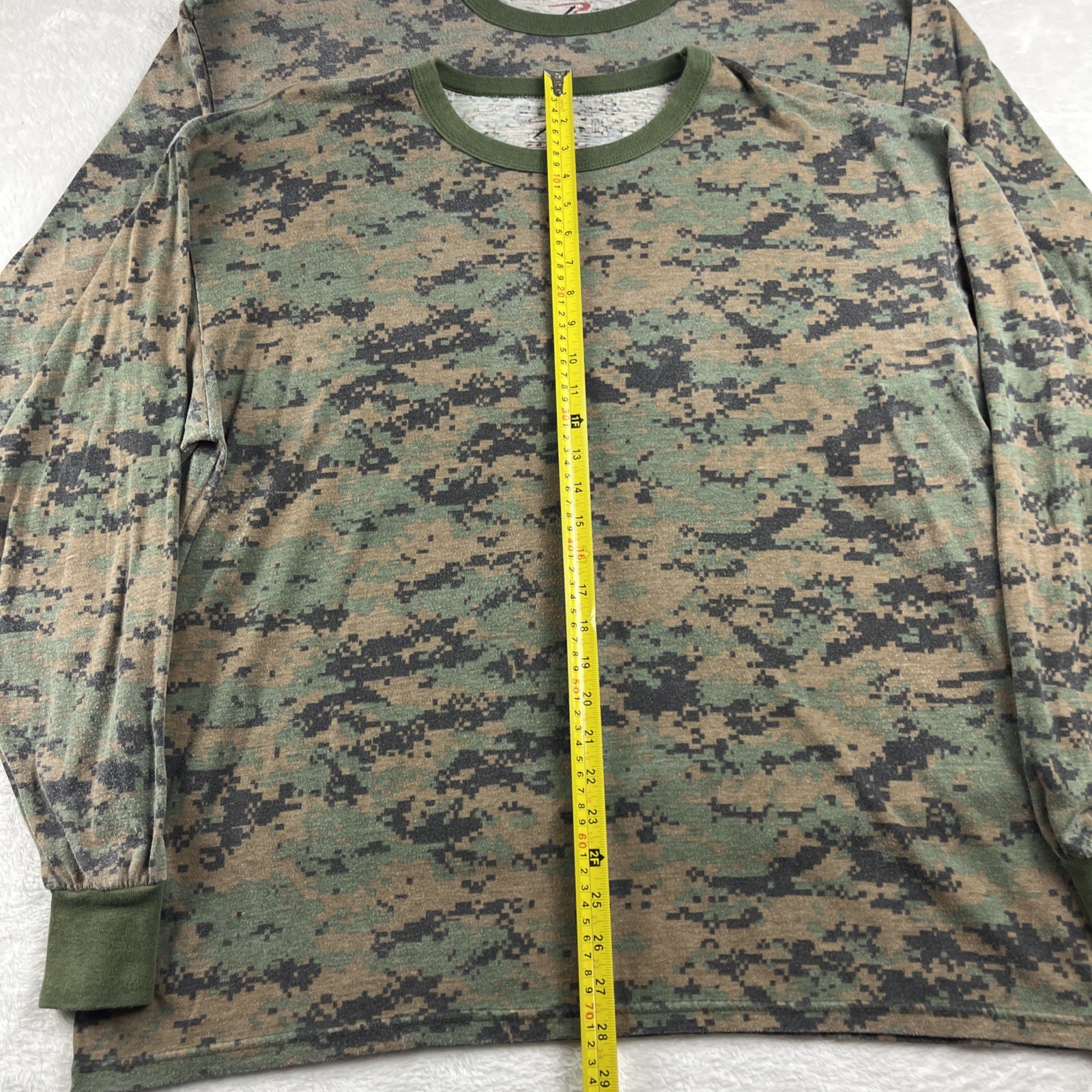 2 Rothco Woodland Digital Camo Shirt Men's Size 2XL Long Sleeve Jersey 5496 gallery