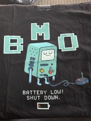 BMO Adventure Time Battery Low Shirt Size XL Perfect Condition