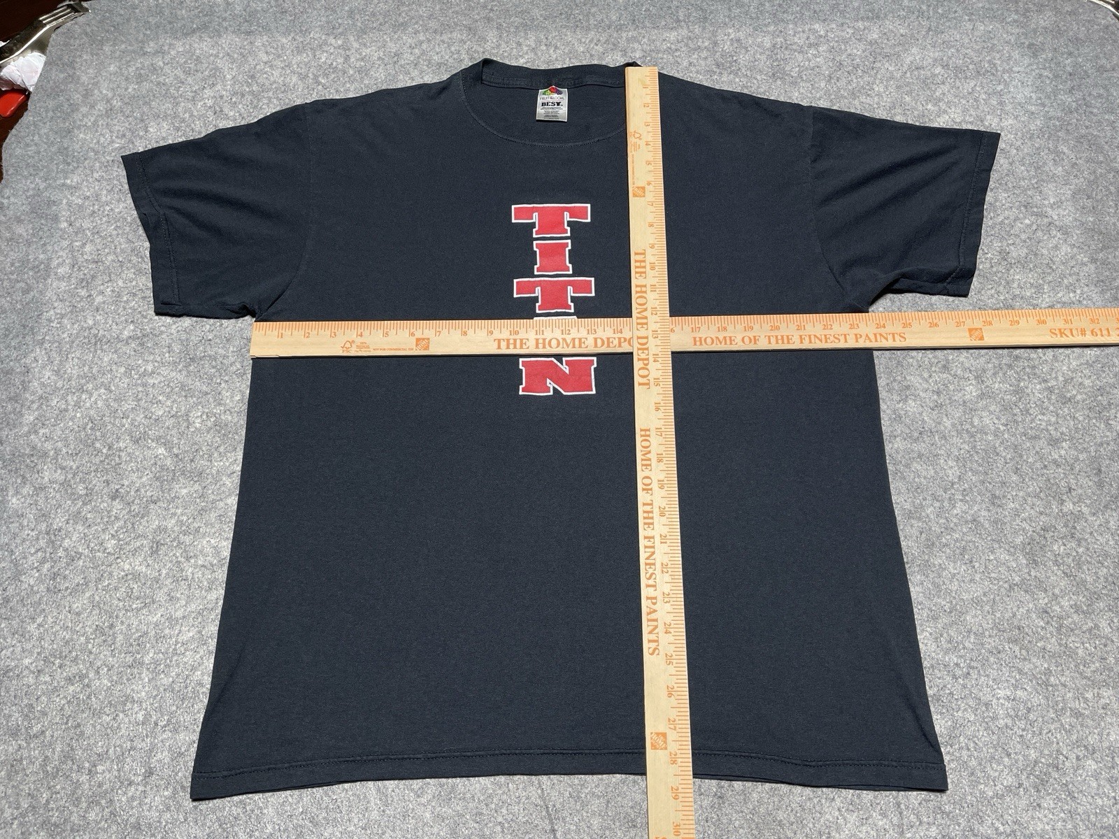Black XL Vintage FOTL TITAN 2 Sided Red Text clean Shirt Football Sports Champ gallery