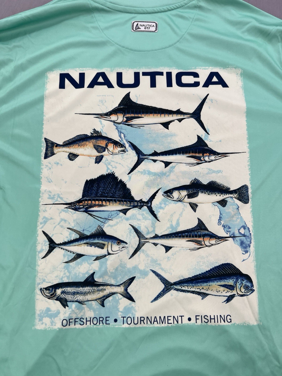 Nautica Mens OTF LS Performance Seas The Moment Fishing Shirt UPF 50+ Sz XL gallery