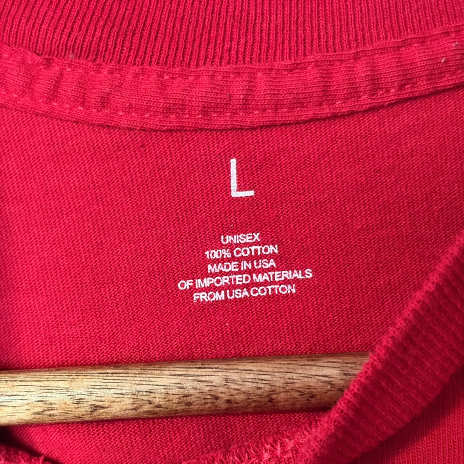 Apple T-Shirt Large Tech Red Short Sleeve Embroidered Logo Cotton USA Made Tee gallery