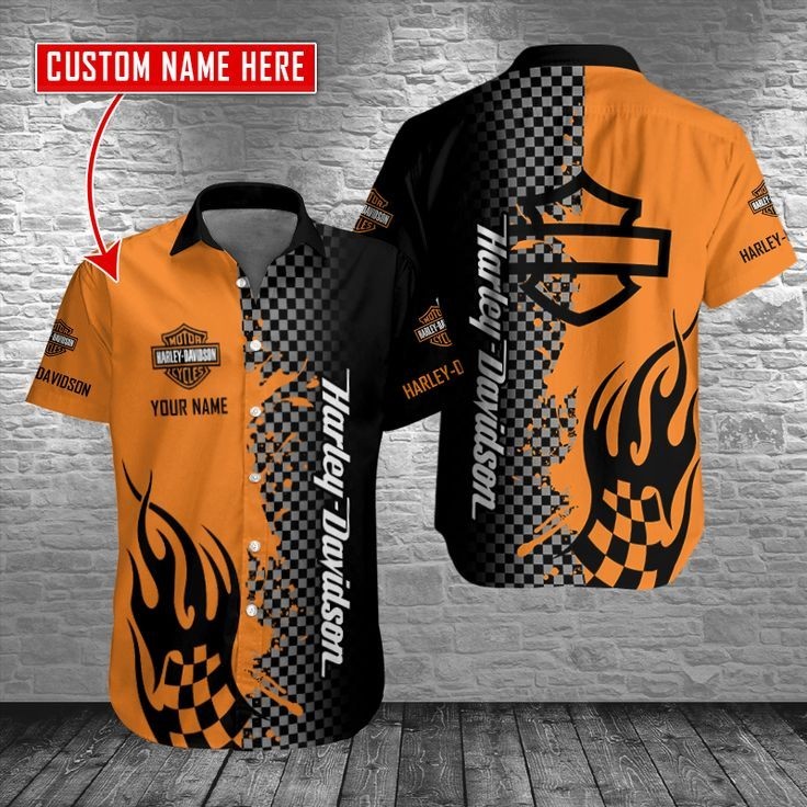 Personalized Harley Motor Racing Davidsonn Casual Button Down Shirt Unisex Adult