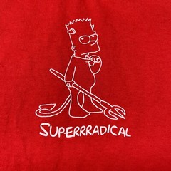 Superrradical Bart Tee Shirt Mens Large Red Short Sleeve Graphic Devil Lil Peep