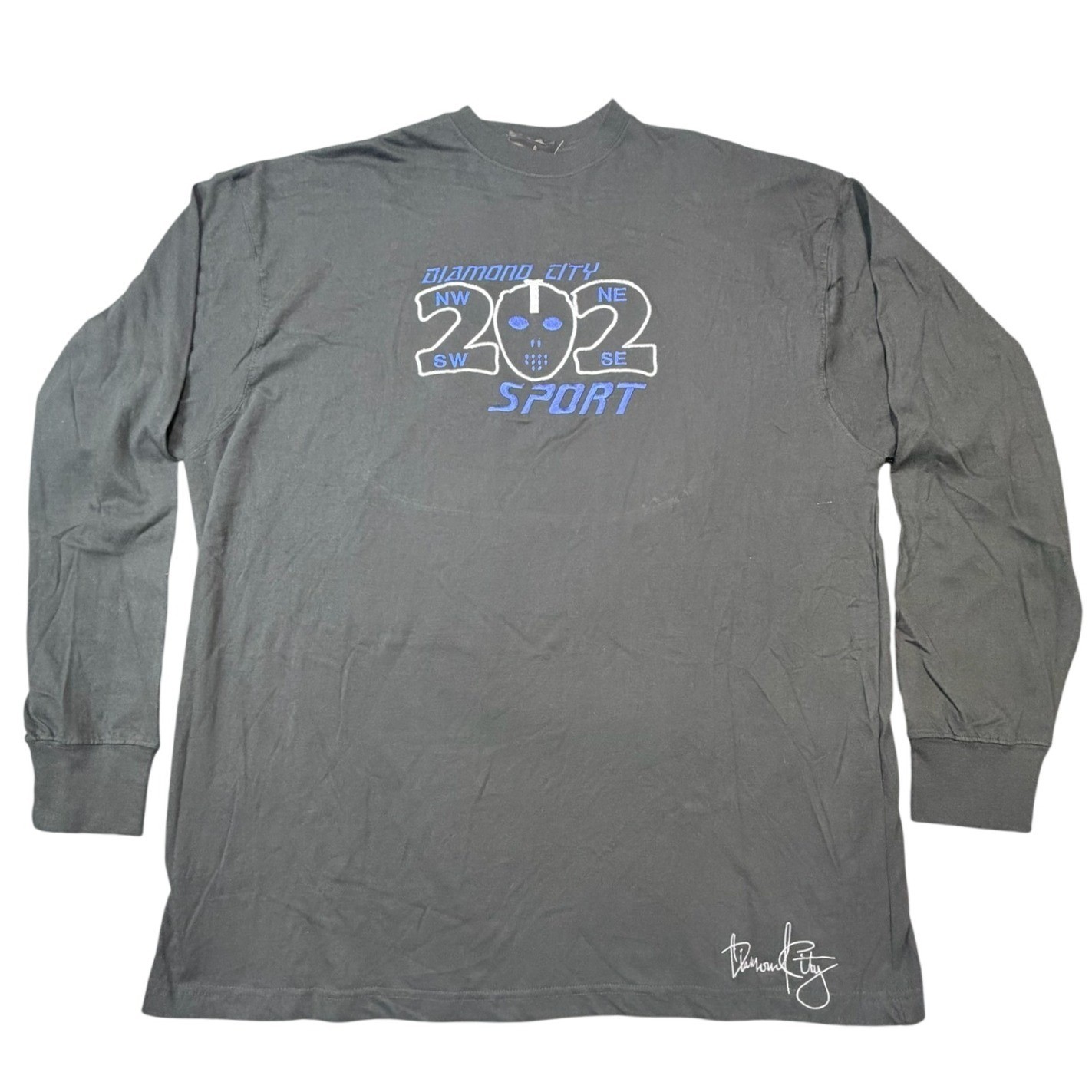 VTG Diamond City Sport 202 Men’s Long Sleeve T Shirt Size 2X Gray Graphic