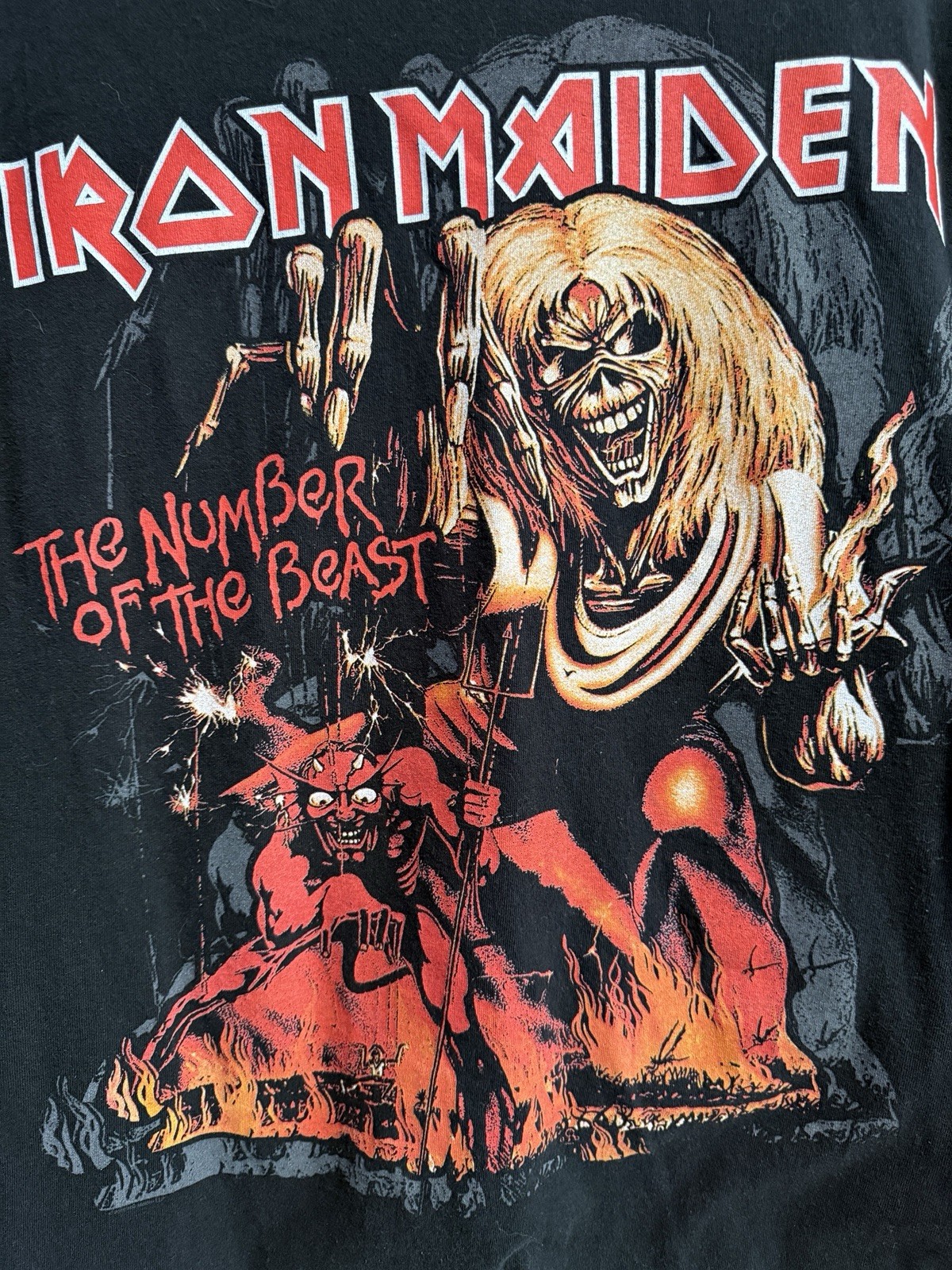 Iron Maiden Men's Black Eddie Graphic The Number of the Beast T-Shirt Size XXL gallery