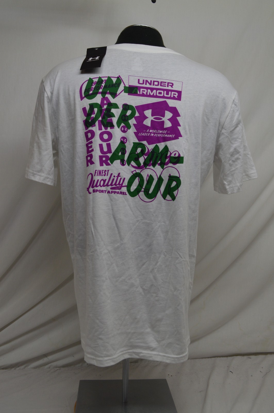 NEW Under Armour Men's Large Vintage Type T-Shirt White Loose NWT gallery