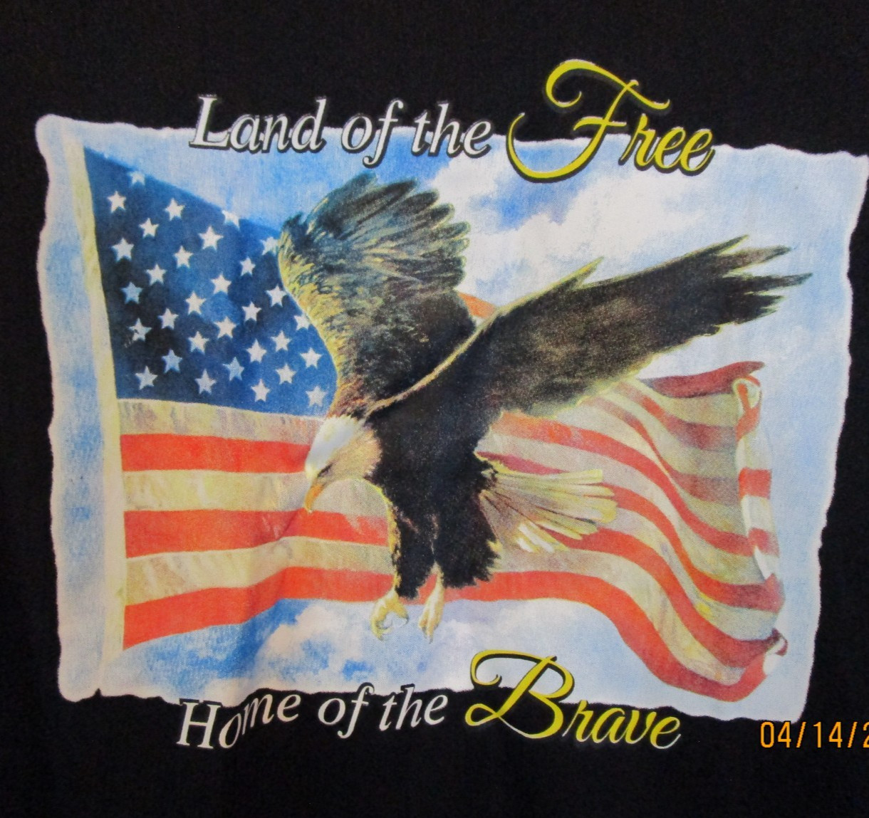 Land of the Free Home of the Brave Large LS Tee 100% Polyester Chest 45 L 29 in gallery