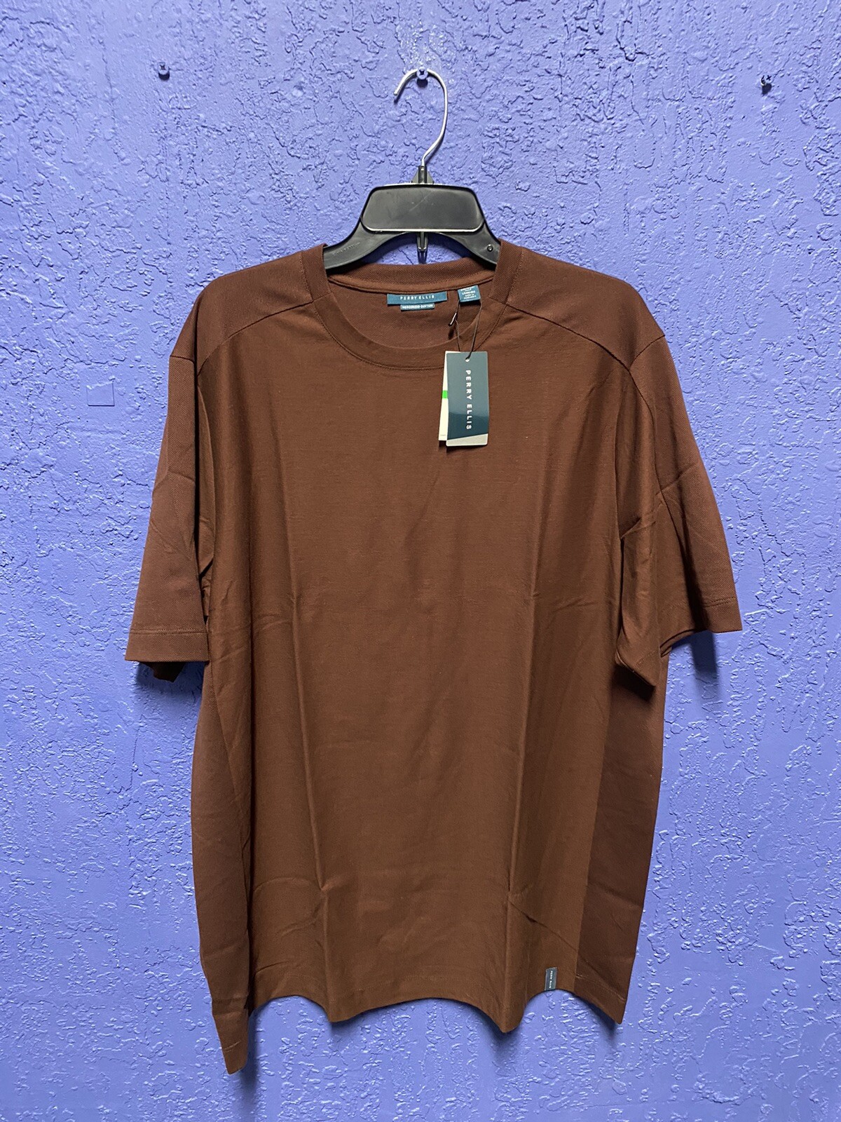 Size Large-Tall Perry Ellis Mens Tee Shirt Big and Tall Texture Block 4HSK7652RT gallery