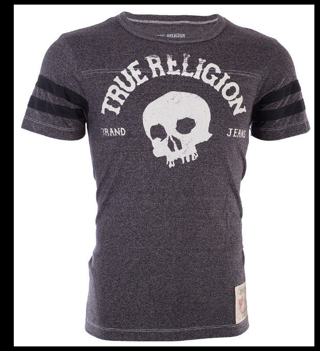 $89 TRUE RELIGION Black TRUE SKULL Short Sleeve Designer Graphic T-shirt NWT gallery