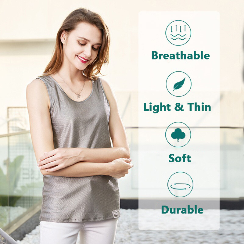 EMF Shielding Anti-Radiation 100% Pure Silver Fiber A-Shirt Tank Top Women Men gallery