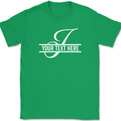 Letter J Monogram Your Text Here Custom T-Shirt Personalize Family Tee