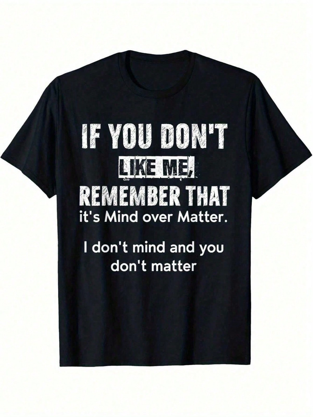 1pc Man S’ Witty Quote Print Black TShirt, Crew Neck, Casual Cotton Tee