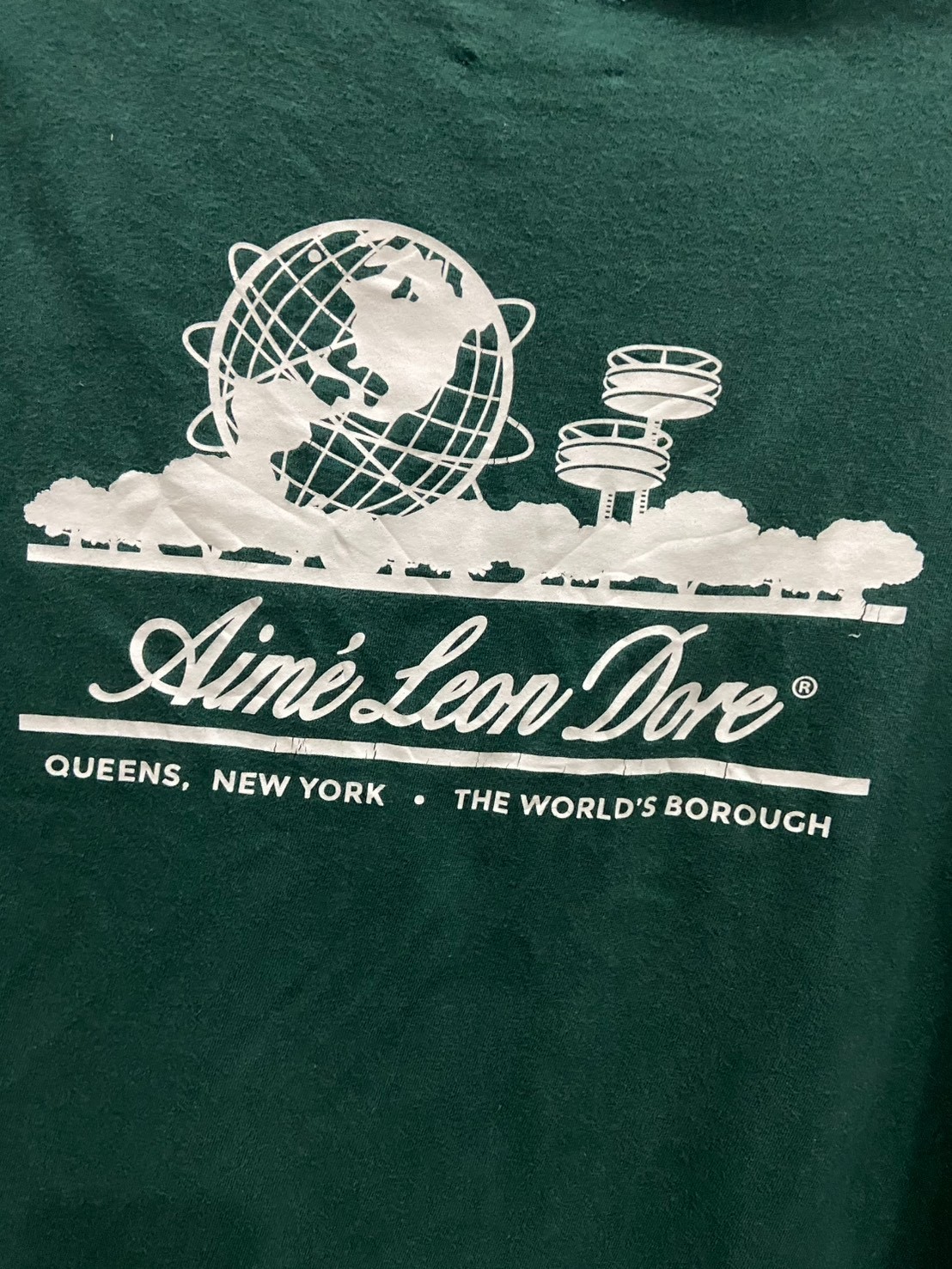 RARE AIME LEON DORE UNISPHERE PINE GREEN T-SHIRT SZ L Shirt gallery