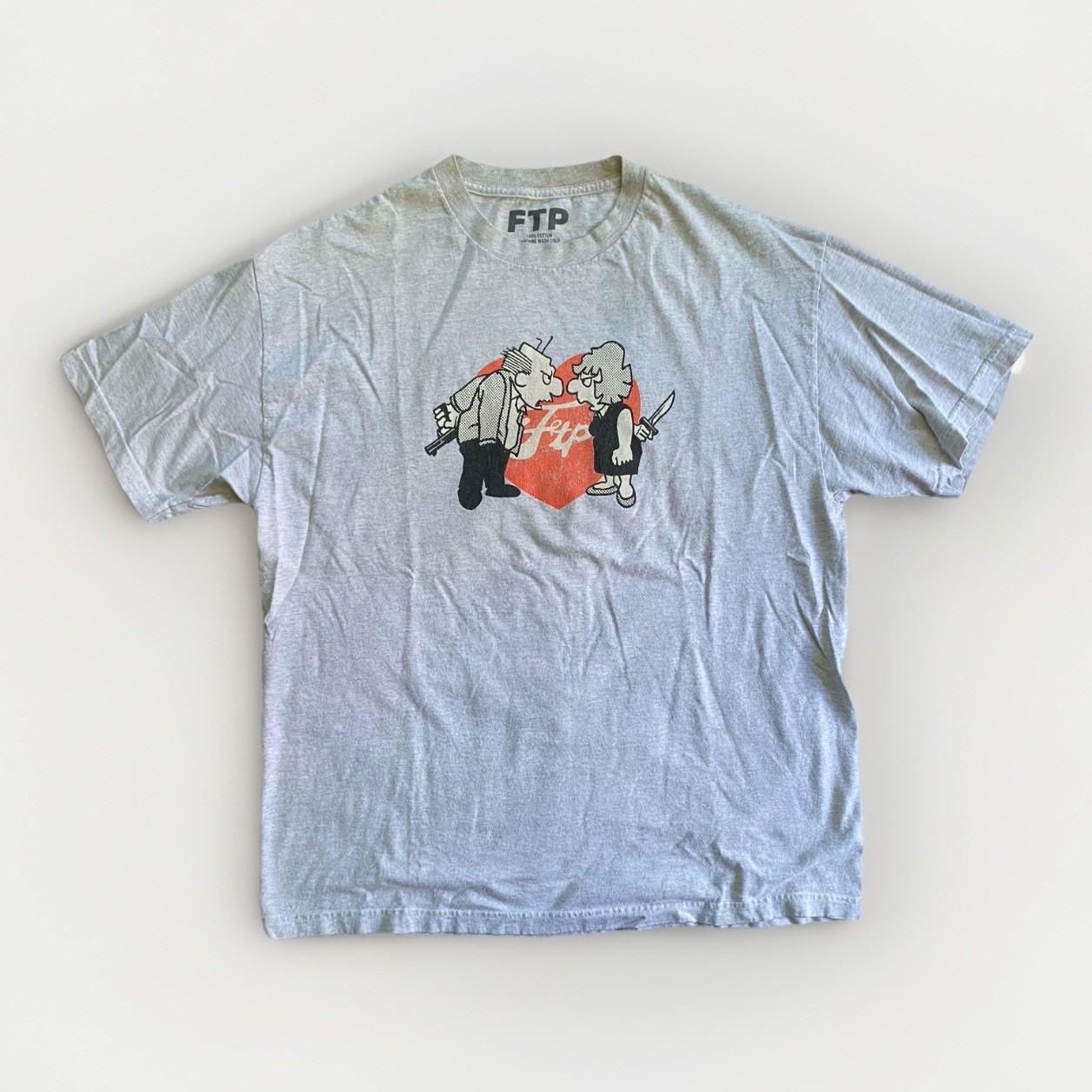 FTP Men's Shirt XL Heather Grey Logo Graphic Tee Streetwear G59 Grey 59 gallery