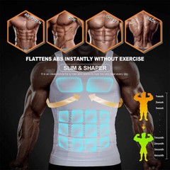 Men’s Slimming Body Shaper Vest Abs Abdomen Compression Shirt Workout Tank Tops
