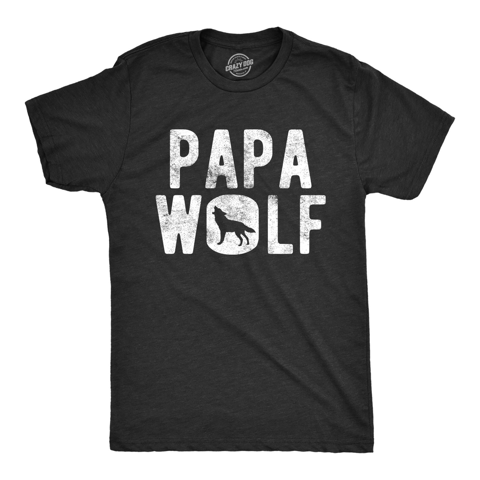 Mens Papa Wolf T Shirt Funny Camping Pack Fathers Day Graphic Novelty Tee