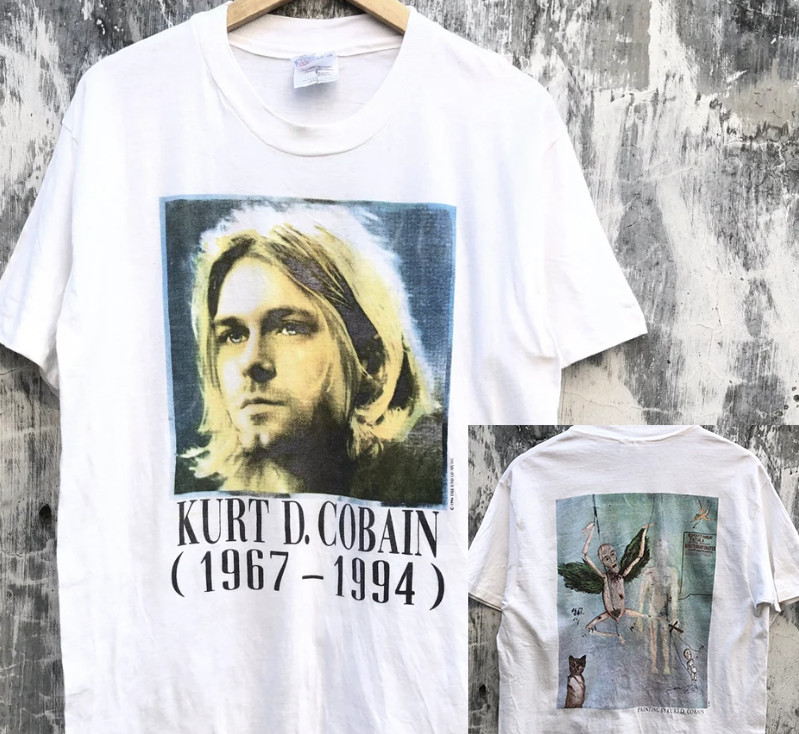 Vintage Memorial Kurt Cobain 1967-1994 Shirt Double Sides Unisex gallery