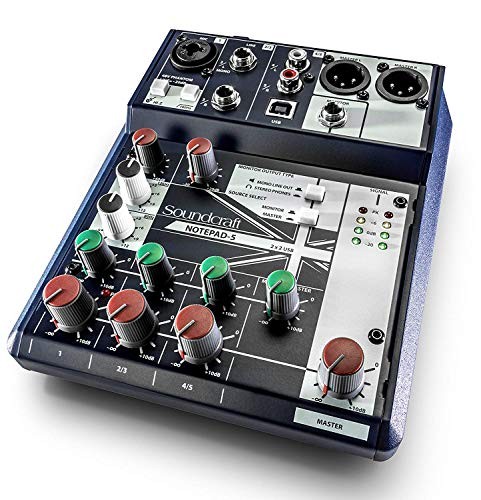 Soundcraft Notepad-5 Small-Format Analog Mixing Console with USB I/O, 5-channel