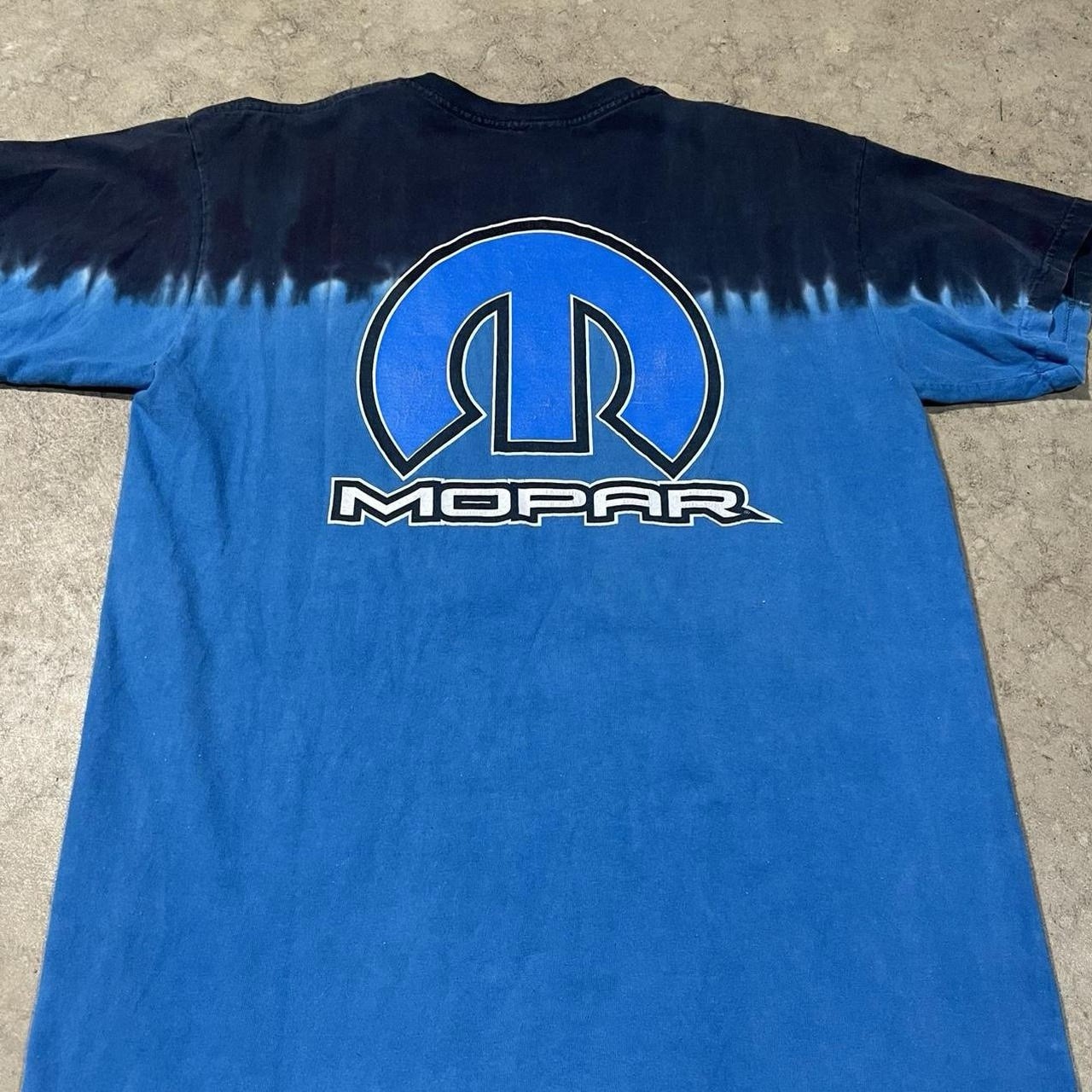 Mopar Men's M Cotton Blue/Black Logo Graphic Print Crew Neck Short Sleeve Tee gallery