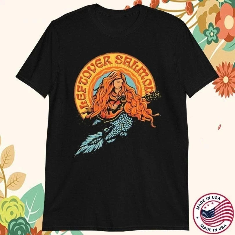 Leftover Salmon Mermaid Black Cotton T Shirt Full Size S-5XL