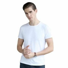 BambooJen T- Shirt Soft Cool Breathable Crewneck Solid Plain Teens Tee White