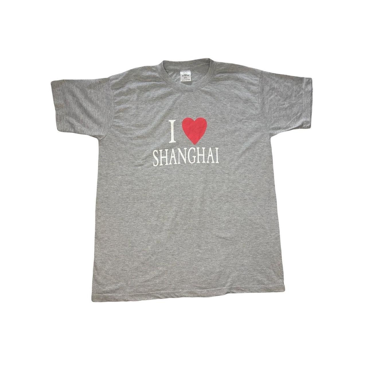 Grey I love Shanghai 100% cotton men’s t-shirt