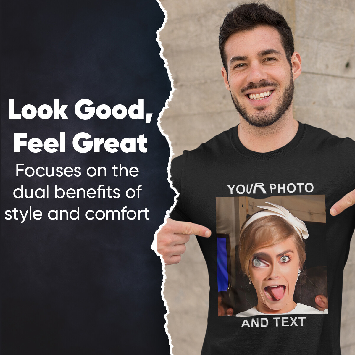 Customisable Photo & Text Mens T-Shirt Ideal For Celebrations Birthdays #TA-195 gallery
