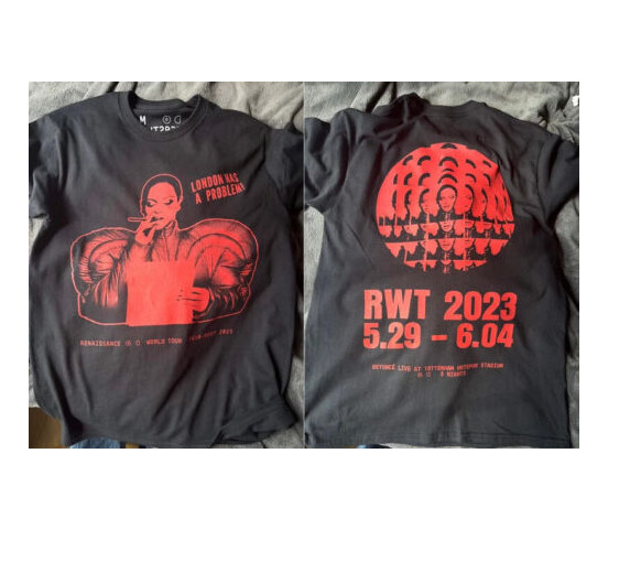 Beyonce London Has A Problem! Renaissance World Tour 2023 2 sided T shirt gallery
