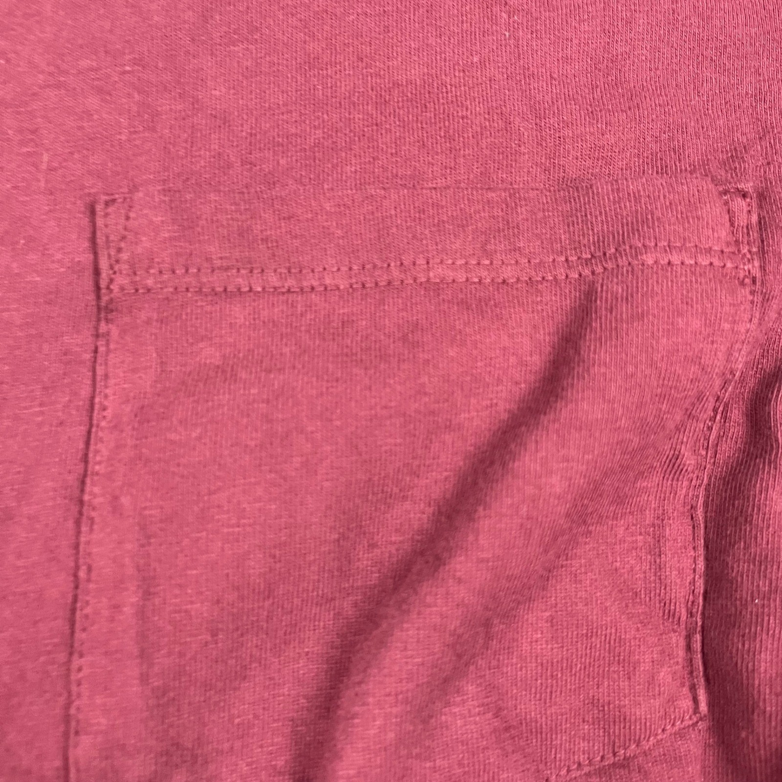 American Giant Mens Long Sleeve Pocket T-Shirt Burgundy Maroon Cotton Size S USA gallery