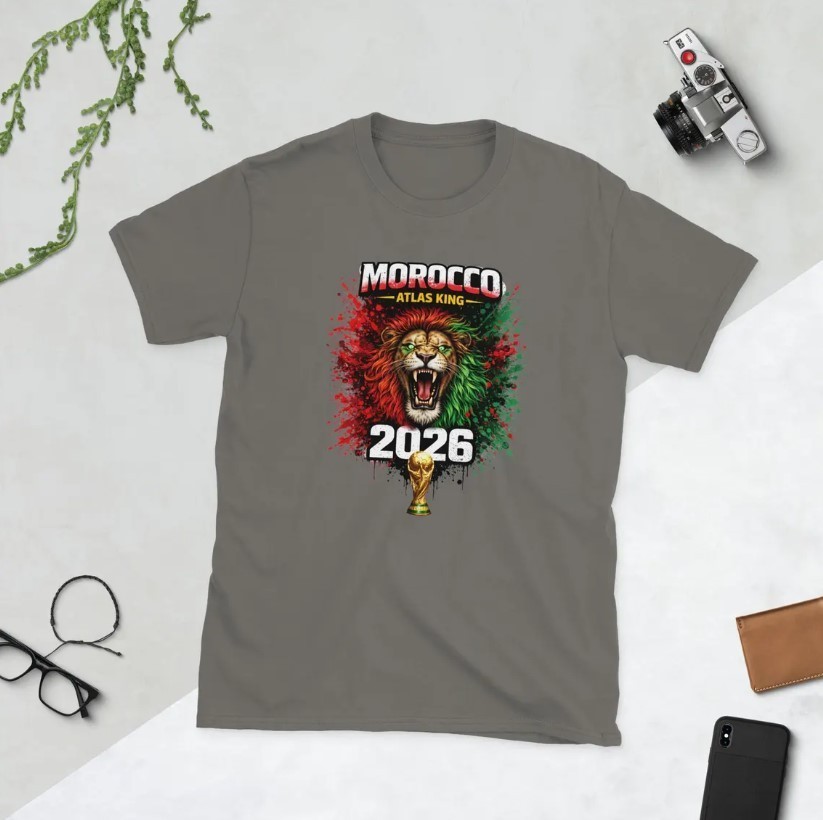 Morocco Atlas King Lion T-Shirt: 2026 World Cup Soccer Fan Tee gallery