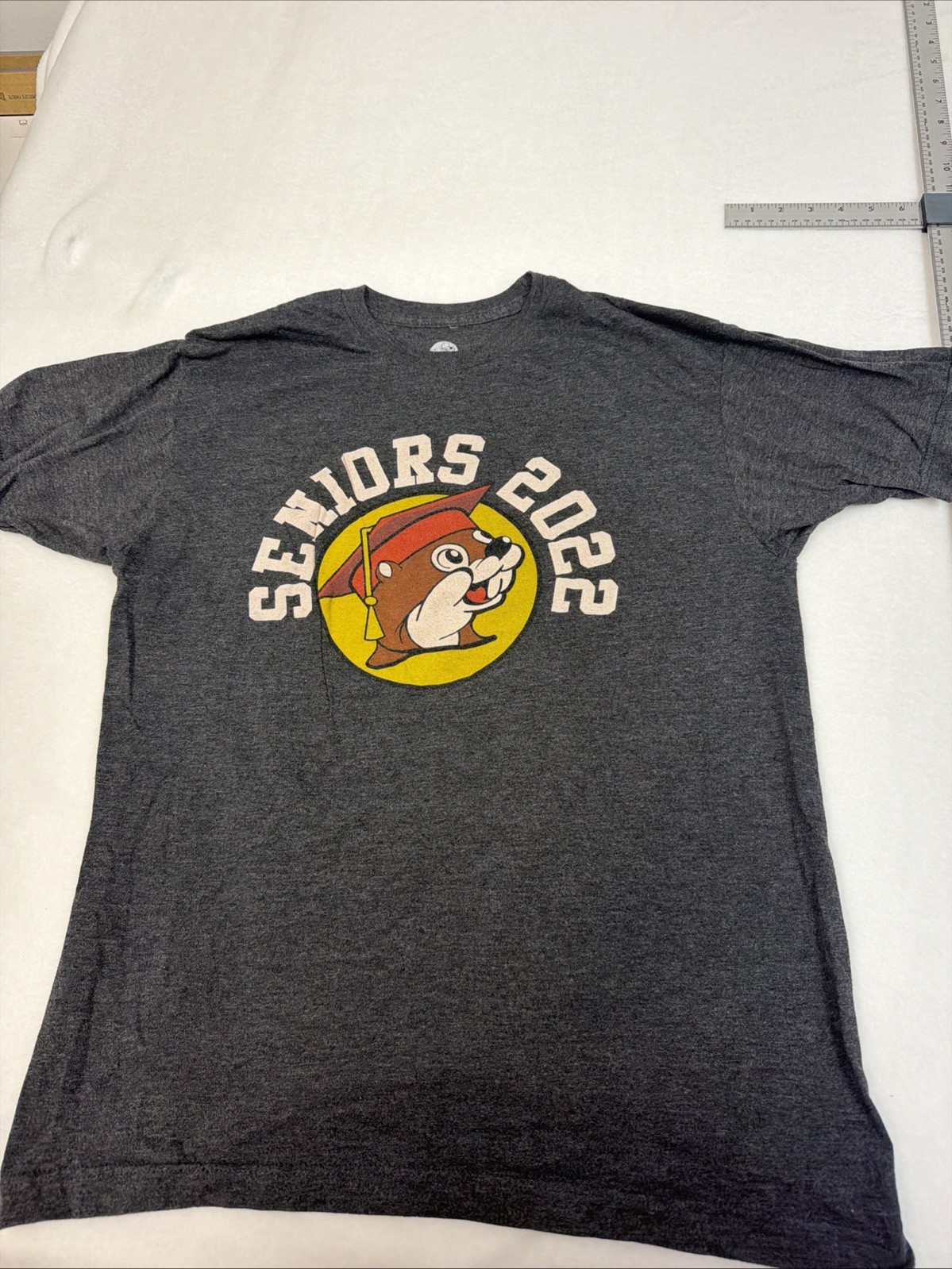 Buc-ee’s 2022 Seniors T-Shirt Most Likely To Eat Weight in Beaver Nuggets Size L